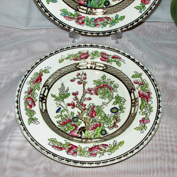 2 Alfred Meakin The India Tree Salad or Luncheon Plates 8" Vintage Hand Tinted - Picture 3 of 5